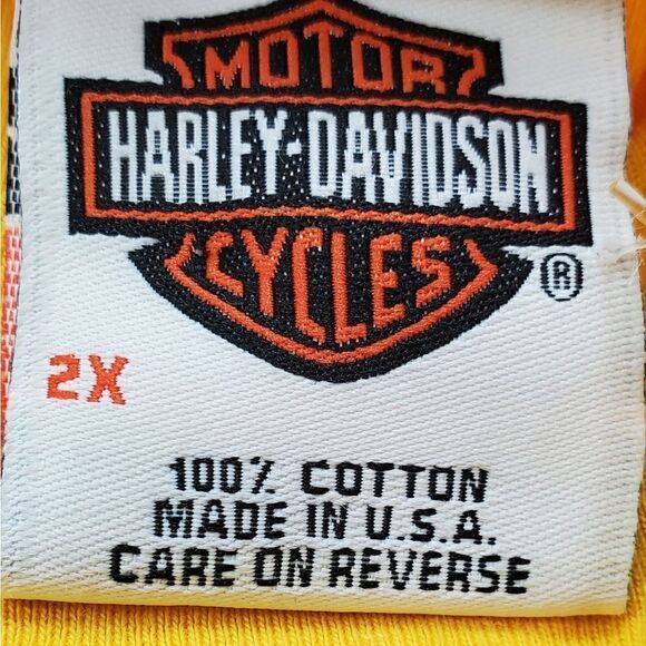 Harley Davidson, Y2K, Orange & Yellow Tie Dye Sturgis T-Shirt - Picture 5 of 6